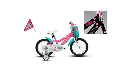 CARRARO MOGGY KIZ ÇOCUK BİSİKLETİ 250H V 20 JANT SİYAH ALTIN PEMBE