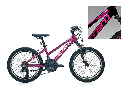 CARRARO FORCE 201 KIZ ÇOCUK DAĞ BİSİKLETİ 250H V 20 JANT 21 VİTES MAT SİYAH FUŞYA BEYAZ