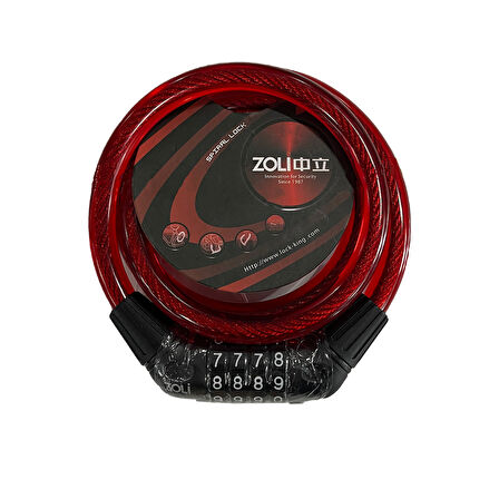 XBYC 4522 BİSİKLET ŞİFRELİ KİLİT SİYAH KIRMIZI