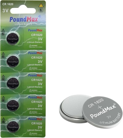 PoundMax 5 adet 1620 (CR1620,DL1620) 3V düğme pil