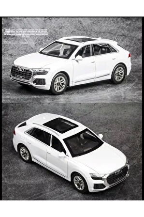 Audi Q8 SUV Tarzı Araba 1:24 Diecast Metal Model Araba Koleksiyon Araba Sesli Işıklı Audi Jip Araba