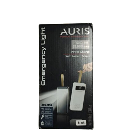 AUR-IS 120W 32000 MAH YUKSEK HIZLI SARJ DESTEKLI POWERBANK SİYAH