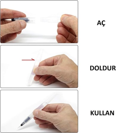 HANNAH SU HAZNELİ SULU BOYA FIRÇASI 6'LI PAKET