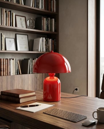 Ruby Mantar Tasarım Kırmızı Abajur 25 cm