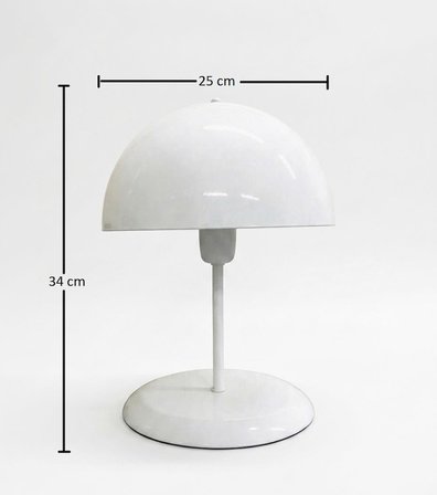Solo Mantar Tasarım Beyaz Abajur 25 cm