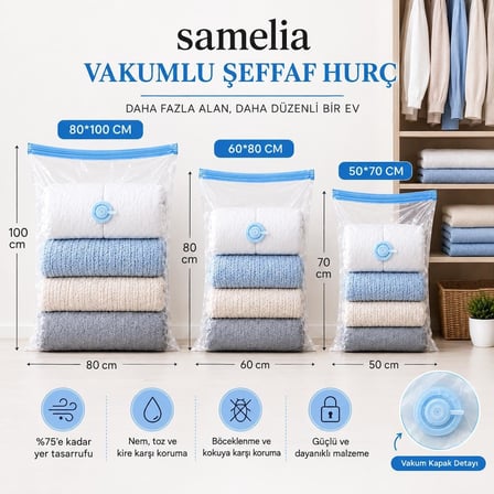 Samelia Vakumlu Hurç Poşeti (2, 80X100)