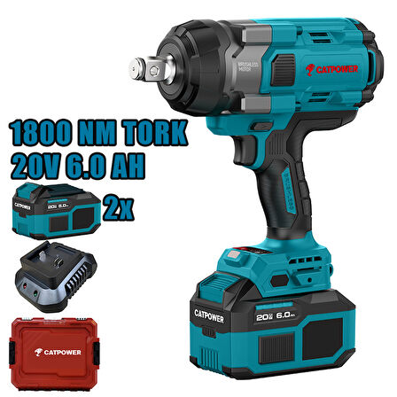 CATPOWER CAT4228 KÖMÜRSÜZ AKÜLÜ SOMUN SIKMA 3/4'' 1800NM Lİ-İON 20V 6.0Ah