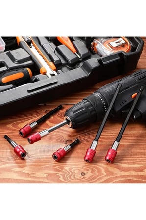 Hızlı Vidalama Adaptörü Altıgen 1/4 Hex Bits Aparatı Şaftlı Manyetik Tornavida Ucu Matkap Bit Tutucu