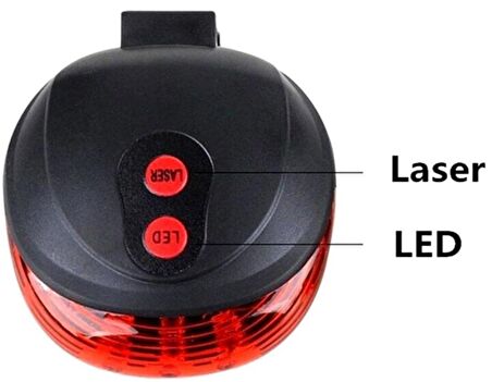 ARKA STOP LAZER 5 LED Lİ - 3 FONKSİYONLU [PİL DAHİL] JY-1L