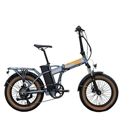 DISCOVERY - 20  - Katlanır ( FAT Bike) - 7 Vites - H.Disc - Elektrikli - Mat Füme-Turuncu/Gri