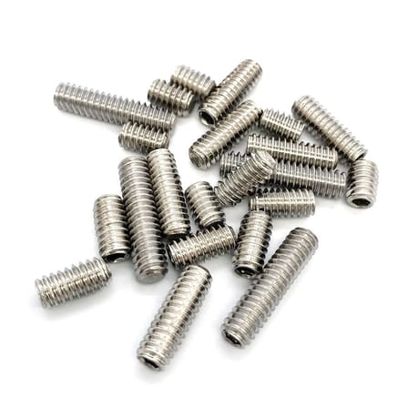 Setskur Civata M6x6 mm 20 Adet Vidalı Pim Paslanmaz Çelik İnox DIN 916 A2 Kalite Konik Uçlu içten Altıgen Vida