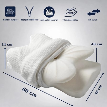 Viscoday Royalrelax Ortopedik Visco Yastık Boyun Fıtığı Boyun Ağrısı Destekli Güzellik Yastığı 