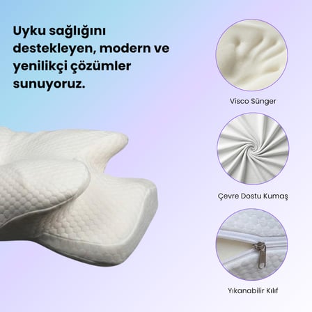 RoyalRelax Ortopedik Visco Yastık Boyun Fıtığı Boyun Ağrısı Destekli Güzellik Yastığı