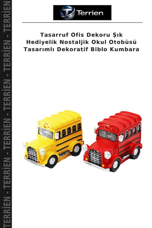 Tasarruf Ofis Dekoru Şık Hediyelik Nostaljik Okul Otobüsü Tasarımlı Dekoratif Biblo Kumbara