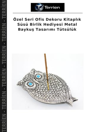 Özel Seri Ofis Dekoru Kitaplık Süsü Birlik Hediyesi Metal Baykuş Tasarımı Tütsülük