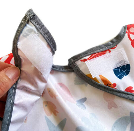 yorni 2-4yaş, SeaWorld, Sıvı Geçirmez, Cepli, Makinede Yıkanabilir, Uzun Kollu, Bebek Çocuk Mama Önlüğü