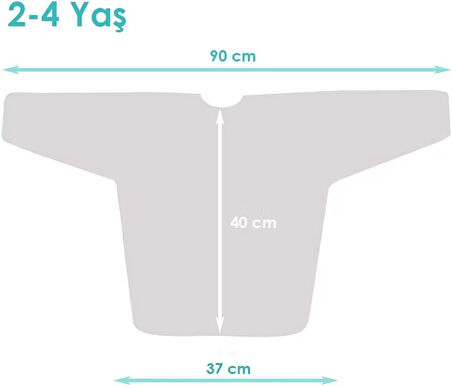 yorni 2-4yaş, Zoo, Sıvı Geçirmez, Cepli, Makinede Yıkanabilir, Uzun Kollu, Bebek Çocuk Mama Önlüğü