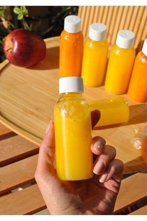 12 Adet Beyaz Sızdırmaz Kapaklı Plastik Şişe Ginger Shot 100 Ml Detoks Meyve Suyu Şat Şişesi
