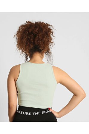 Ntb Crop Rip Top Light Green, Kadın Spor Crop,Kadın Crop,Fitness Crop,Yoga Crop, Esnek Terletmez
