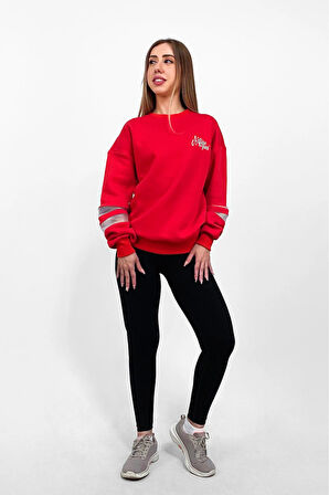 NTB Kolda PVC Şerit Detaylı Oversize Sweatshirt