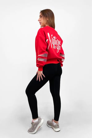 NTB Kolda PVC Şerit Detaylı Oversize Sweatshirt