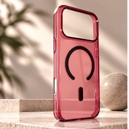Premium TPU Şeffaf Bordo Kılıf iPhone 18 Pro Max ile Uyumlu MagSafe