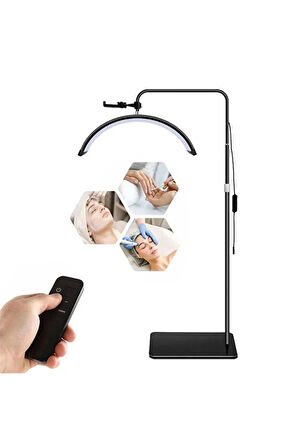 Kavisli LED Güzellik Lambası – Uzaktan Kumandalı, Ayarlanabilir Işık Rengi, Profesyonel Salon, Manikür, Kirpik, Dövme ve Cilt Bakımı Kullanımı İçin