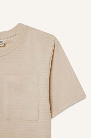 DeFacto Erkek Çocuk Bisiklet Yaka Basic Düz Kısa Kollu Tişört D7742A825SMER139