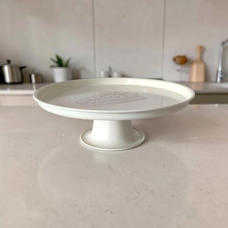 Metal Kek Ve Pasta Standı Kek Tabağı 24 Cm Paslanmaz İkramlık