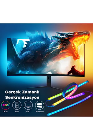 Bilgisayar Ambilight Işığı Görüntüye Duyarlı Ambilight LED 24 INC
