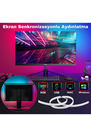 Bilgisayar Ambilight Işığı Görüntüye Duyarlı Ambilight LED 24 INC
