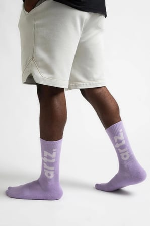 Essentials Lilac - Mor Unisex Spor & Lifestyle Havlu Taban Organik Pamuklu Çorap 3'lü Paket