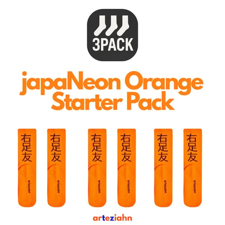 Japaneon Orange Pack (3 Pack) Neon Turuncu Unisex Lifestyle & Spor Organik Pamuklu 3'Lü Çorap Seti