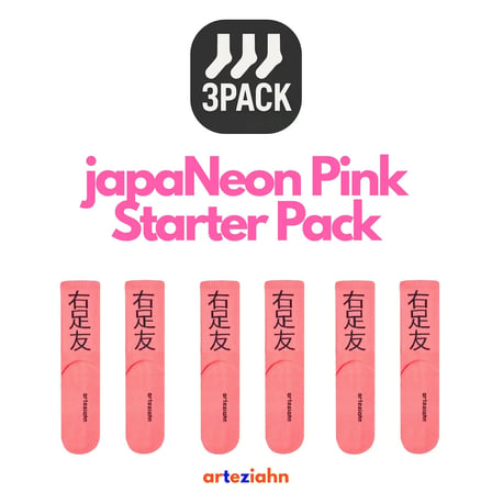 Japaneon Pink Pack (3 Pack) Neon Pembe Unisex Lifestyle & Spor Havlu Taban Organik Pamuklu Çorap 3'Lü Seti