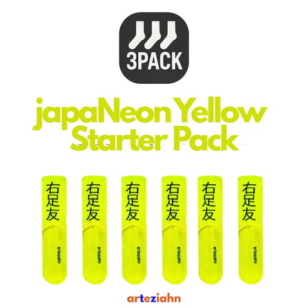 Japaneon Neon Yellow 3 Pack Neon Sarı Unisex Lifestyle & Spor Havlu Taban Organik Pamuklu 3'Lü Çorap Seti
