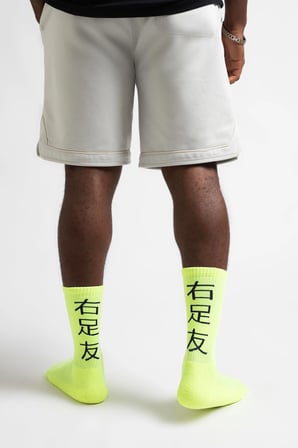Japaneon Neon Yellow 3 Pack Neon Sarı Unisex Lifestyle & Spor Havlu Taban Organik Pamuklu 3'Lü Çorap Seti