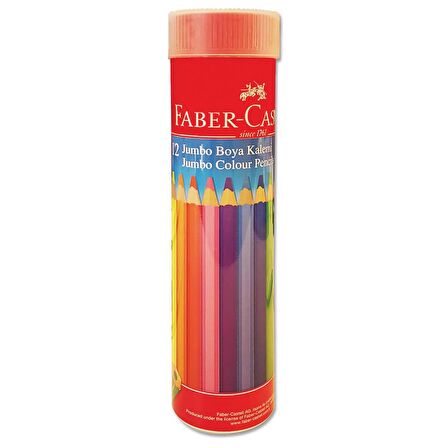 Faber Castell Jumbo Triangular Üçgen 12li Kuru Boya (Metal Tüp) 116615