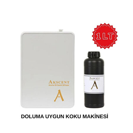 Akscent Smart Doluma Uygun Koku Makinesi Ve 1 lt White Tea Koku Esansı Set