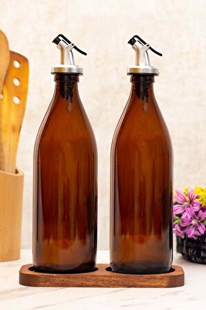 Amber 2 Li Uzun Yağdanlık Yağlık Akıtıcılı 500 Ml