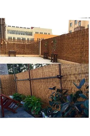 POYBOTUM Kamış Çit Bambu Çit Hasır Doğal 2,50 X 5,00 Metre