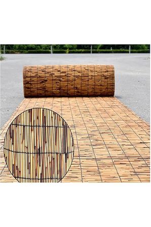 POYBOTUM Kamış Çit Bambu Çit Hasır Doğal 2,50 X 5,00 Metre