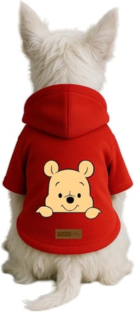 Baskılı İçi Polarlı Köpek ve Kedi Kıyafeti &amp; Elbisesi - Gri Renk Kapüşonlu Hoodie B693E, XL