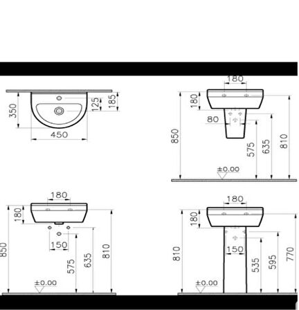 S50 Lavabo 45 cm Beyaz 5300L003-0001 