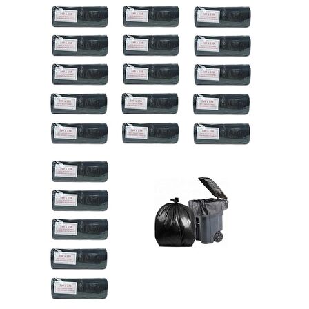 Ögem Hantal Boy Ağır Hizmet Çöp Poşeti 100x150 Cm 10'lu Rulo 20 Paket Siyah
