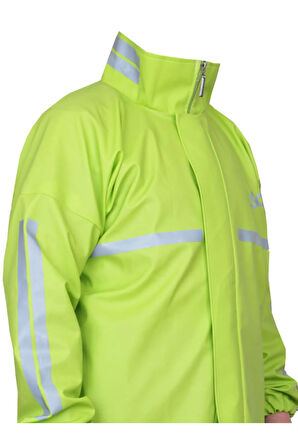 Motosiklet Yağmurluk Takım Prime 0.44Mm. Kalın %100 Su Geçirmez Kumaş Fermuarlı Paça Reflektörlü