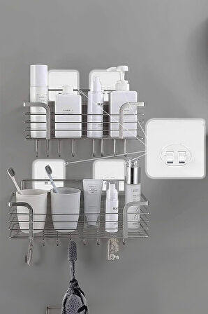 3 Adet 7x7cm Yedek Süper Güçlü Yapışkanlı Askı, 20KG Banyo - Mutfak Raf Tutucu Sticker, Delmesiz