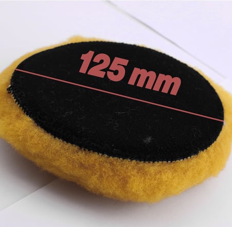 Sarı Renk (3 Adet) Orta Sert Koyun Kuzu Postu Pedi Ø 125 mm Pasta Cila Polisaj Cırt Tabanlı Yün