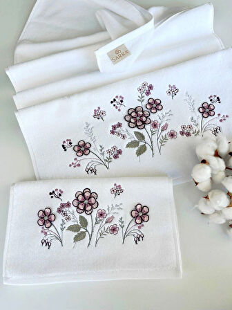 SARRA KADİFE 3D NAKIŞLI ANALI KIZLI 2'Lİ TAKIM - FULYA-MAVİ