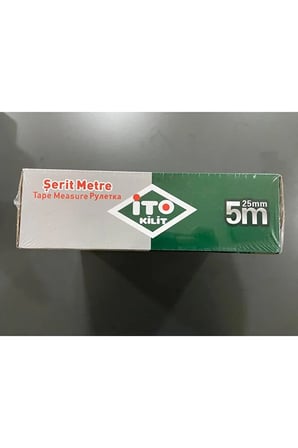 İto Kilit 5m x 25mm Çelik Şerit Metre Darbeye Dayanıklı Toptan Paket (12'li Set)