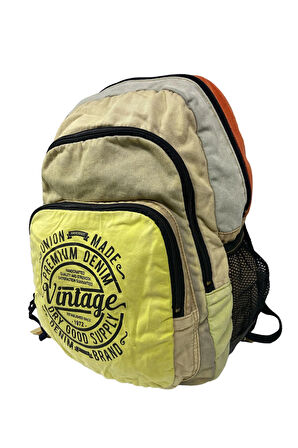 Kaliteli Renkli Vintage Disayn Sırt Gezi Okul Seyahat Çantası 30 cm x 42 cm